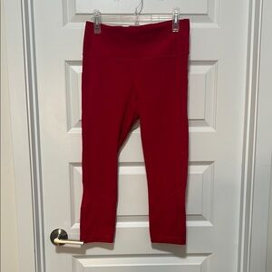 Lululemon red crop leggings with pockets!!!